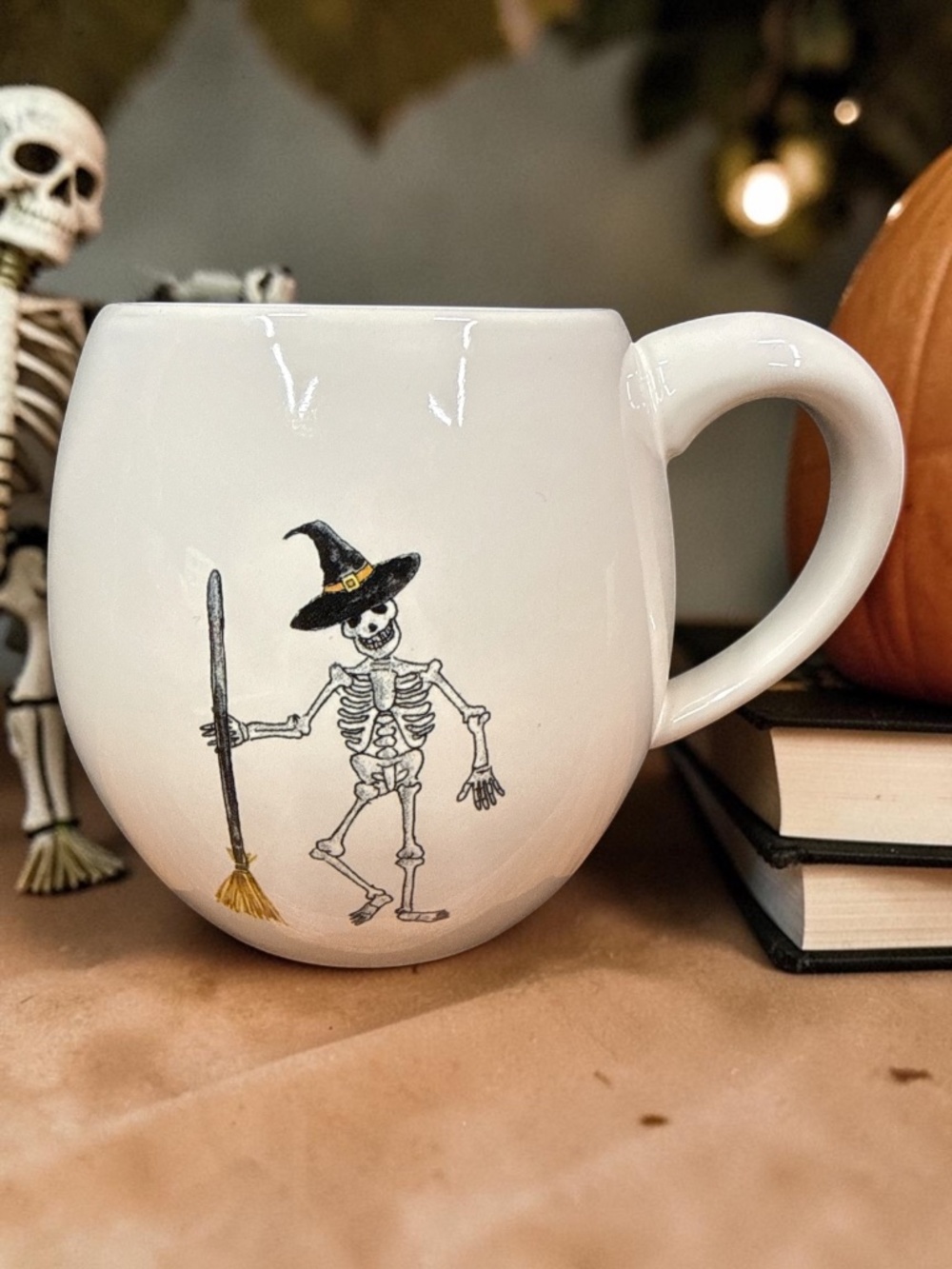 RAE DUNN Artisan Collection by Magenta Coffee Mug with Skeleton